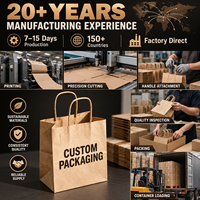 Mini sac en papier kraft personnalisé en gros d'usine avec poignée Logo imprimé personnalisé pour les achats de vêtements Emballage personnalisé