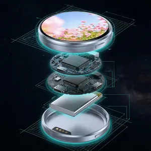 Badge Bluetooth IA ultra-mince personnalisé, écran tactile HD de 1,85 pouce, vidéo GIF animée, broche numérique personnalisable DIY, cadeau - Product Image 1