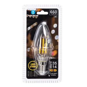 Bombilla LED de filamento transparente C35 E14 6W, ahorro de energía y decoración, ideal para iluminación doméstica y ambiental. - Product Image 2