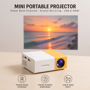 Mini Proyector LED Portátil con Entrada HDMI y USB, Función de Banco de Energía, Reproductor de Películas para Cine en Casa, Duplicación de Pantalla de Teléfono Inteligente - Product Image 1