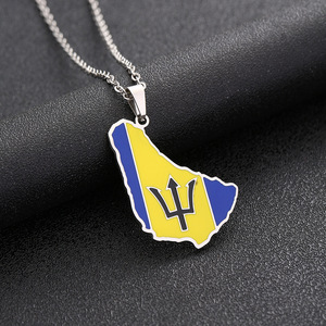 Collar con Colgante <span class=keywords><strong>de</strong></span> la <span class=keywords><strong>Isla</strong></span> <span class=keywords><strong>de</strong></span> Barbados <span class=keywords><strong>de</strong></span> Acero Inoxidable, Estilo Étnico Unisex, Joyería para Parejas - Product Image 5