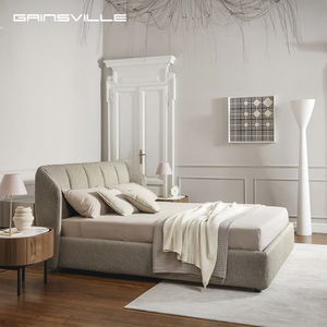 Lit rembourré minimaliste avec tête de lit ultra douce-Lit à plateforme de luxe à profil bas pour chambre principale et chambre d'amis - Product Image 1
