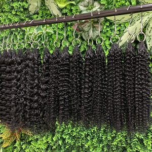 Extensions per capelli ricci birmani con nodi miracolosi, 100% umani, 12A, stile boho vietnamita, confezione da 12 pezzi, per intrecciare - Product Image 1