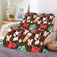 1000 Desain Kartun Makanan Kopi Minuman Toko Cetak Selimut Flanel Fleece Kustom Lembut Hangat Nyaman Selimut Lempar Tempat Tidur Sofa Selimut Perjalanan