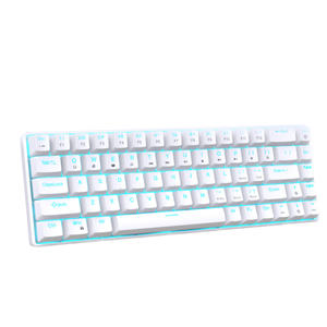 Clavier de jeu mécanique filaire 68 touches au design mini, interrupteurs à axe rouge, rétroéclairage RGB USB Type-C, clavier gamer 60 % - Product Image 1