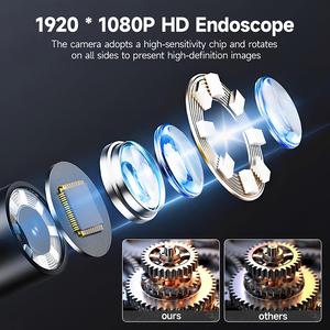 Endoscope industriel Dearsee 8,5 mm à double direction et articulation à 180 degrés, caméra de voiture Wi-Fi - Product Image 3