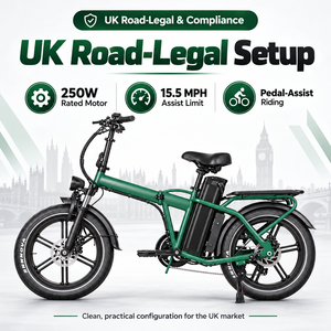 QMWHEEL F30 Pro UK Wholesale E Bike 20 Inch Electric Folding Bike 250W 48V 45Ah Long Range GPS Rear Rack Electric Bike - Product Image 1