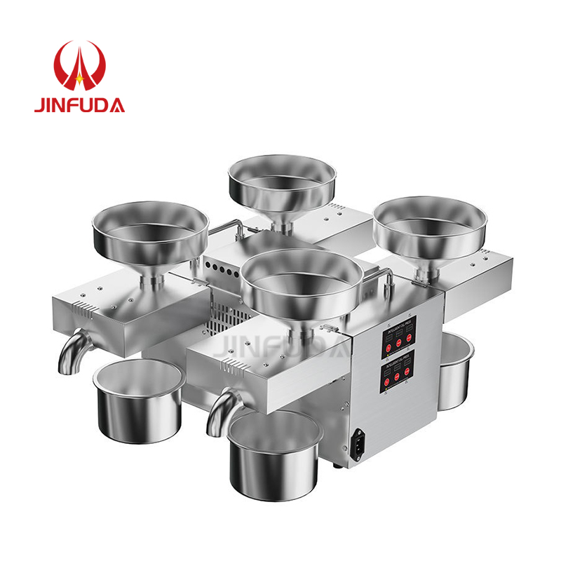 Mini Palm Coconut Automatic Oil Press Machine Sunflower Peanut Sesame Oil Pressing Edible Fomic Four Heads Oil Presser