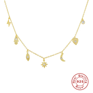 ROXI - Collar de Plata de Ley 925 con Colgante de Estrella, Luna y Corazón, Diseño Simple y Elegante de 16 Pulgadas - Product Image 6