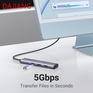 DAJIANG 100W USB 3.0 tipo C ricarica <span class=keywords><strong>5</strong></span> in 1 multifunzione USB C HUB personalizzato OEM con <span class=keywords><strong>5</strong></span> porte multiporta Hub USB - Product Image 2