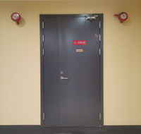 Porte coupe-feu en acier creux avec barre anti-panique, conforme aux normes UL WH CE EN, pour sortie de secours en sous-sol