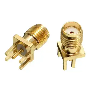 Gold plated SMA female connector straight for PCB Mounting Wifi antenna connector SMA-KE 24mm