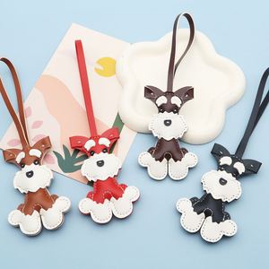 Wholesale Luxury Leather Puppy Keychain Handbag Pendant Women Animal <b>Ornament</b> Car Keychain Designer Dog Bag Charm - Product Image 6