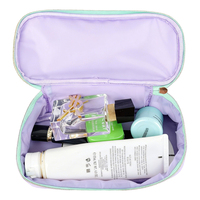Organizer Penyimpanan Makeup dari Kain Lembut untuk Wanita, Tas Pouch Profesional dengan Bukaan Lebar, Tas Perlengkapan Perjalanan, Tas Perlengkapan Mandi