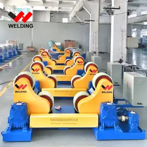Adjustable Self Aligning Rotators For 60T Pipe Welding Steel And Rubber Roller