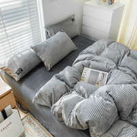Farine de lait d'hiver Classe A Coral Flour Bed Sheet Cover Flannel Plus Plush duvet cover set 3 pieces blanket bedding