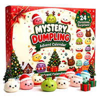 Calendrier de l'Avent de Noël 24 Jours : Boîte Mystère Squishy Anti-stress en Forme de Petit Pain Simulé – En Stock