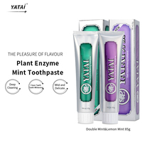 Dentifrice blanchissant au bicarbonate de soude à la double menthe, à base d'enzymes végétales naturelles, pour une haleine fraîche, soins bucco-dentaires, vente en gros, usine