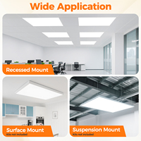 Panel LED Plano Empotrable de 2x4FT 2x2FT 60W 6000K, Luz de Techo Empotrada con Retroiluminación, Ideal para Dormitorio