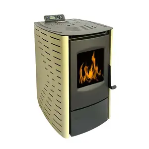 Poêle à puces de bois d'intérieur en fonte, 6kw, avec fonction de chauffage, télécommande de v