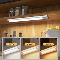 Éclairage LED Sans Fil pour Maison avec Détecteur de Mouvement, Rechargeable 5V, Idéal Cuisine, Bar en Aluminium, Armoire et Placard, Direction d'Abat-Jour