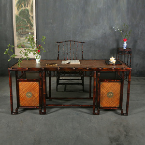 Bamboo Rectangular Desk Song Style Office Desk With Storage Chinese Style Furniture - Product Image 1