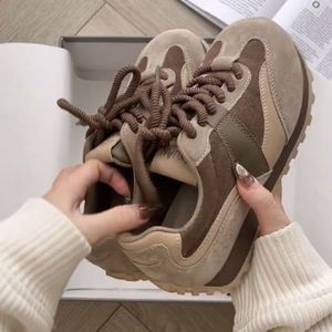 2026 Autumn New Retro German Trainers, Hot Color <b>Block</b> Thick Sole Sneakers, Women High-end Versatile Casual Daily Shoes - Product Image 4