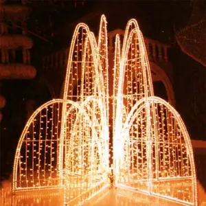 Sculpture 3D Fontaine Éclairage Affichage commercial Rue extérieure Lumière décorative Conception personnalisée Fontaine de jardin Motif Lumières