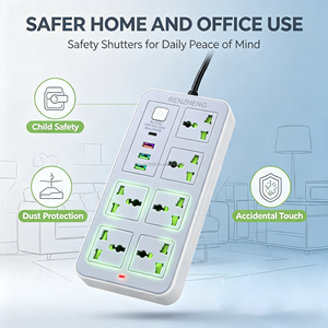 <span class=keywords><strong>Prolunga</strong></span> Elettrica Universale OEM Personalizzata a 6 Prese con <span class=keywords><strong>3</strong></span> <span class=keywords><strong>USB</strong></span>-A e 1 Type-C, Montabile a Parete - Product Image 2