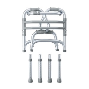 Factory Wholesale Portable Stainless Steel Folding Adjustable Elderly Walker with Wheel - Product Image 1