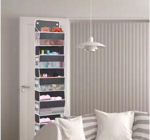 33 Lbs <b>Weight</b> Capacity Hanging <b>Storage</b> Organizer With Clear Window for Bedroom Nursery Over Door Organizer With 4 Large Pockets - Product Image 3