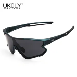 UKOLY 2022 UV400 TV10% Dark Black Outdoor Polarized Fishing Glasses Run Golf Sports Sunglasses