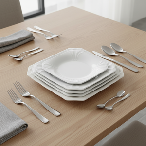 <span class=keywords><strong>Piatti</strong></span> Quadrati Grandi in Melamina Personalizzati all'Ingrosso, Stoviglie <span class=keywords><strong>Eleganti</strong></span> Bianche Infrangibili per Ristoranti - Product Image 6