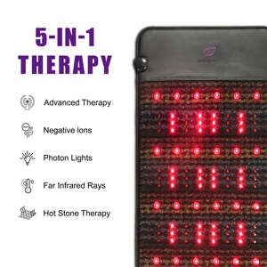 Luxuryade B190 PEMF FlR Photon Red Light Heating <span class=keywords><strong>Pad</strong></span> Crystal Amethyst Heating Mat Therapy Infrared Mattress. - Product Image 4
