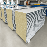 Panneau sandwich en laine de roche ignifuge, isolant thermique et acoustique, pour murs et toitures, panneaux en laine de roche pour salles blanches