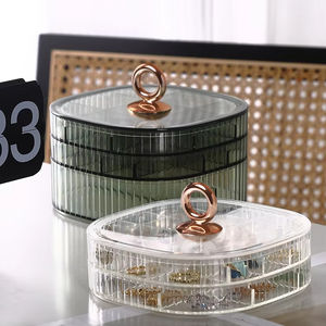 Boîte à bijoux moderne PP carrée en plastique 3 couches durable multifonctionnelle stockage de valeur de couleur élevée pour boucles d'oreilles collier bague <span class=keywords><strong>montre</strong></span> - Product Image 1