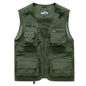 Outdoor Men Multi Pockets Workwear Waistcoat Vest Mountain Hunting Photography Quick Dry Plus Size Utility Vest