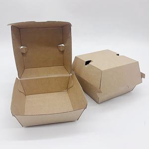 Caja de hamburguesas impresa personalizada al por mayor para comida rápida bio-Bandeja de papel Kraft degradable con especificaciones de papel de aluminio <span class=keywords><strong>Sushi</strong></span> logotipo personalizado - Product Image 2