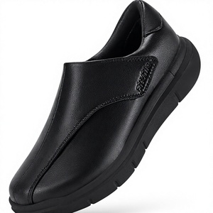 Sepatu <span class=keywords><strong>Diabetes</strong></span> Pria FitVille Ekstra Lebar, Dapat Disesuaikan, Model Slip-On, Kulit Mikrofiber, Sepatu Ortopedi untuk Kaki Bengkak - EasyTop - Product Image 1