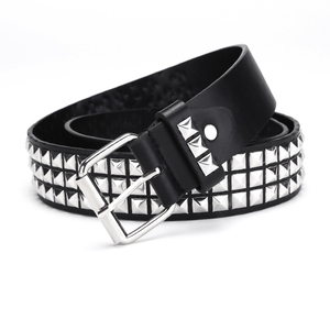 Cintura Punk con Borchie a Piramide Quadrata, in Ecopelle con Fibbia in Lega e Decorazioni a Rivetti, per Uomo e Donna, Stile Gotico Streetwear - Product Image 2