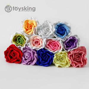 Regalo del Día de San Valentín Crochet gran Rama de Rosa tailandesa color degradado ramo de color sólido muebles románticos para el hogar - Product Image 1
