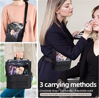 Sac cosmétique transparent en PVC, porte-pinceaux de maquillage, grande capacité, fermeture éclair, bandoulière, voyage, personnalisé