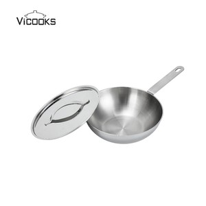 <strong>Top</strong> Professional <strong>Wok</strong> Stainless Steel Non-coating <strong>Wok</strong> Pan Cooking <strong>Wok</strong> With SS Lid - Product Image 4