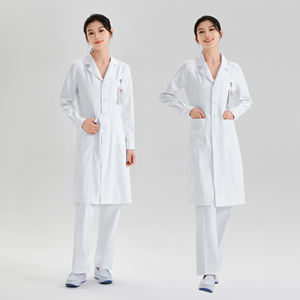 เสื้อโค้ทสีขาวแขนยาวสำหรับนักเรียนทางการแพทย์เสื้อโค้ทป้องกันเครื่องแบบห้องปฏิบัติการทางเคมีชีวภาพมีคุณสมบัติด้านความร้อน - Product Image 3