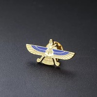 Broche con el Símbolo del Señor de la Sabiduría Ahura Mazda para Mujeres y Hombres, Amuleto Zoroastriano de Acero Inoxidable Faravahar, Joyería, Regalos