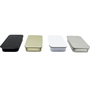 60*34*11mm black luxury metal slide drawer mint pill tea sweet chocolate candy box