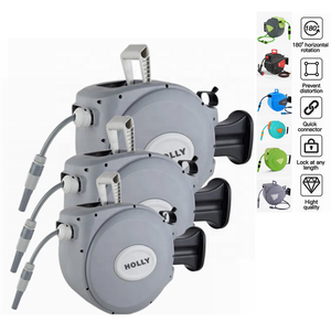 Enrouleur de <span class=keywords><strong>tuyau</strong></span> d'<span class=keywords><strong>arrosage</strong></span> de jardin automatique à haute pression à montage <span class=keywords><strong>mural</strong></span>, auto-rétractable, 15 m, enrouleur de <span class=keywords><strong>tuyau</strong></span> d'<span class=keywords><strong>arrosage</strong></span> en PVC à rembobinage automatique - Product Image 3