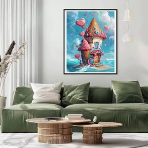 Kit de Arte Mural de Animales del Paisaje Americano Pintado a Mano, Estilo Japandi, Pintura de Diamantes con Cristales de Gemas para Niños - Product Image 4