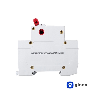 Interruptor de Corte de Carga Gloca 2P 25A 220V, Montaje en Riel DIN, 2 Módulos, Cuerpo de Plástico - Product Image 3