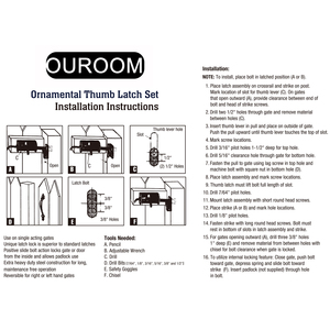 Nhiệm Vụ Nặng Nề Tự Khóa Ngón Tay Cái Cổng Chốt Cho Hàng Rào Bằng Gỗ Chốt Với Xử Lý Ngón Tay Cái Chốt Phần Cứng - Product Image 3